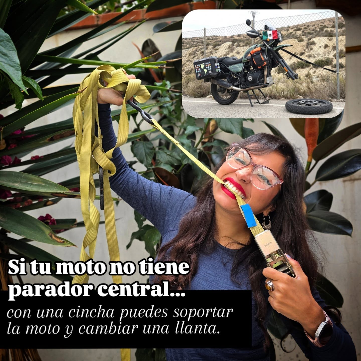 Levantar moto con cincha